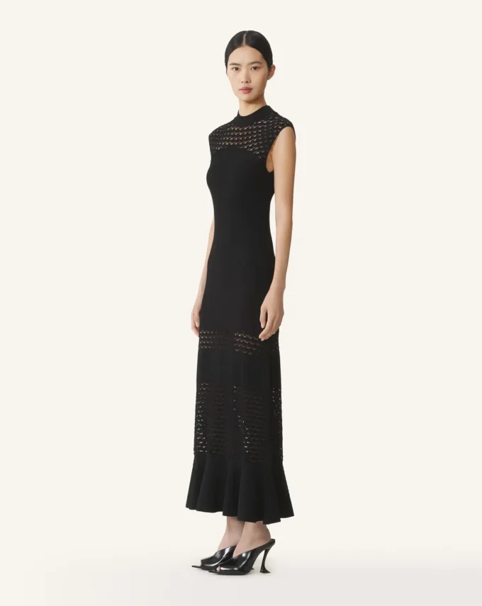Lace Detail Dress in Viscose Lace Detail Dress in Viscose