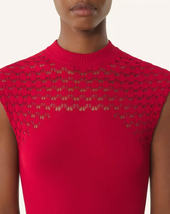 Lace Detail Dress in Viscose Lace Detail Dress in Viscose