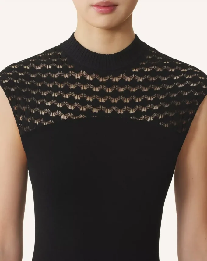 Lace Detail Dress in Viscose Lace Detail Dress in Viscose