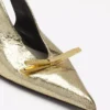 Lanvin Bow Slingback Pumps in Crackled Metallic Leather Lanvin Bow Slingback Pumps in Crackled Metallic Leather