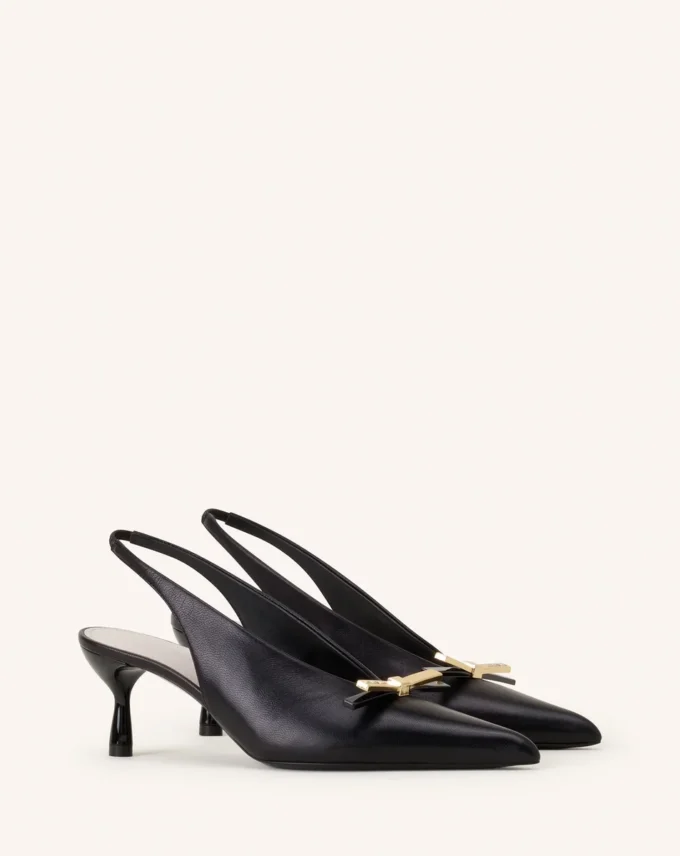 Lanvin Bow Slingback Pumps in Leather Lanvin Bow Slingback Pumps in Leather