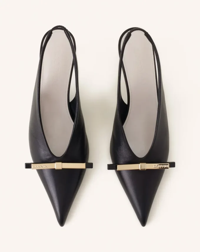 Lanvin Bow Slingback Pumps in Leather Lanvin Bow Slingback Pumps in Leather