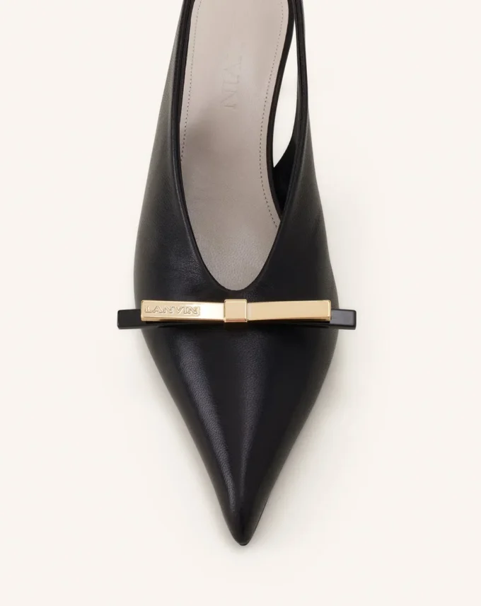 Lanvin Bow Slingback Pumps in Leather Lanvin Bow Slingback Pumps in Leather