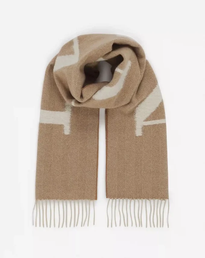 Lanvin Signature Fringed Wool Scarf Lanvin Signature Fringed Wool Scarf