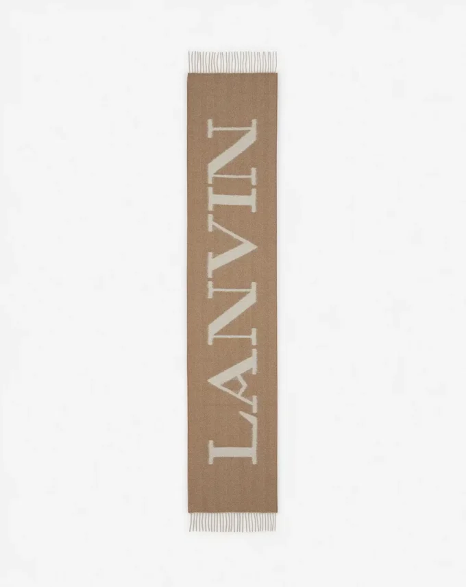 Lanvin Signature Fringed Wool Scarf Lanvin Signature Fringed Wool Scarf