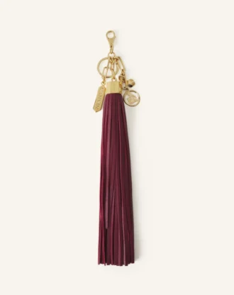 Large Leather Pompom Bag Charm