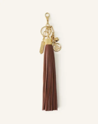 Large Leather Pompom Bag Charm