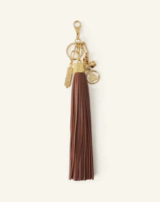 Large Leather Pompom Bag Charm Large Leather Pompom Bag Charm