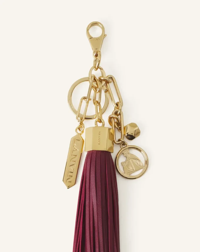 Large Leather Pompom Bag Charm Large Leather Pompom Bag Charm