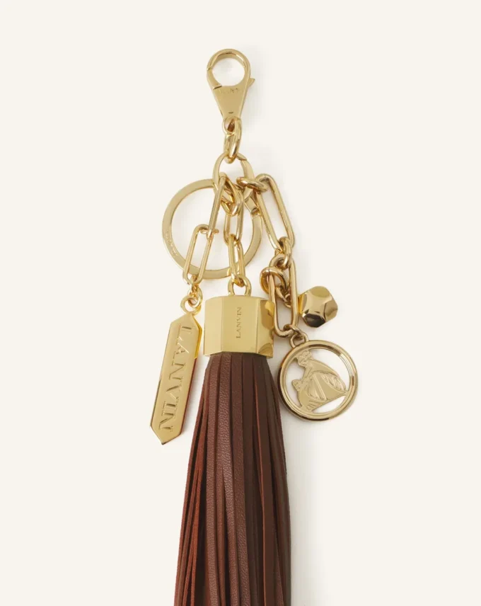 Large Leather Pompom Bag Charm Large Leather Pompom Bag Charm