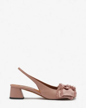 Leather Heeled Slingback Ballerina Leather Heeled Slingback Ballerina