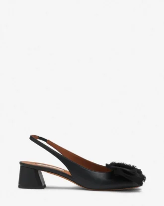 Leather Heeled Slingback Ballerina Leather Heeled Slingback Ballerina