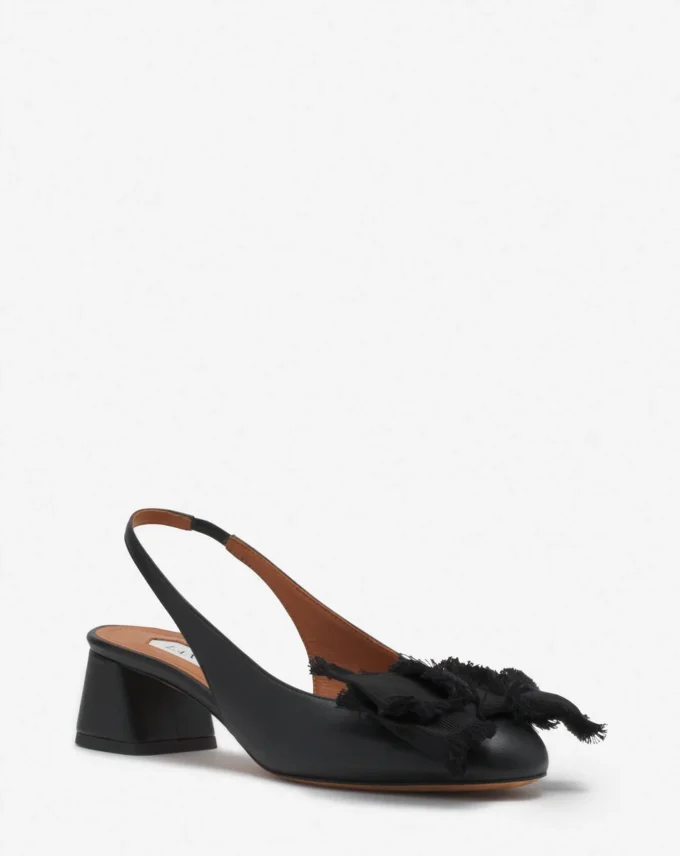 Leather Heeled Slingback Ballerina Leather Heeled Slingback Ballerina