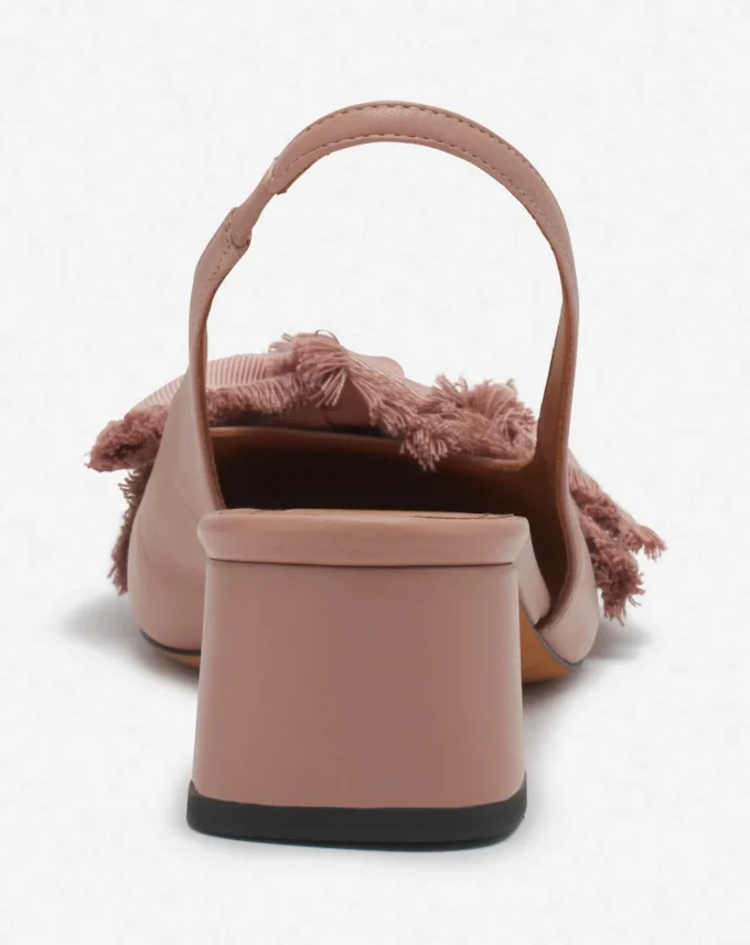 Leather Heeled Slingback Ballerina Leather Heeled Slingback Ballerina