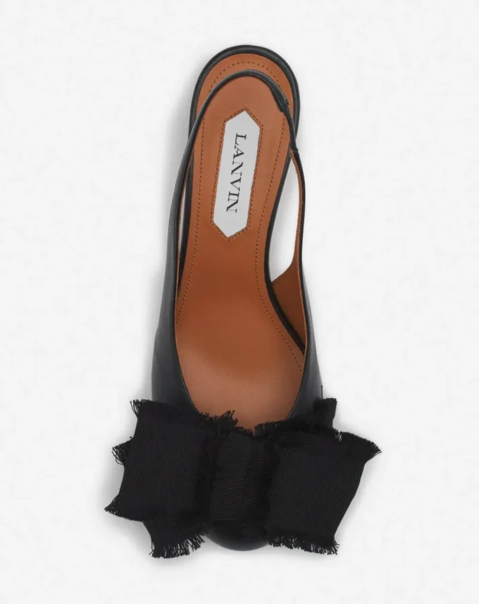 Leather Heeled Slingback Ballerina Leather Heeled Slingback Ballerina