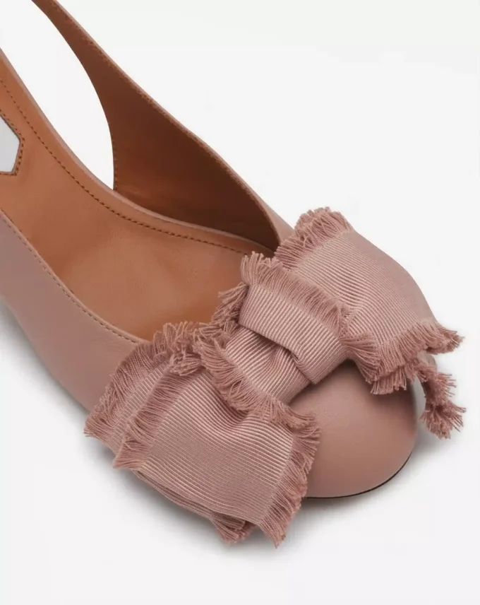 Leather Heeled Slingback Ballerina Leather Heeled Slingback Ballerina