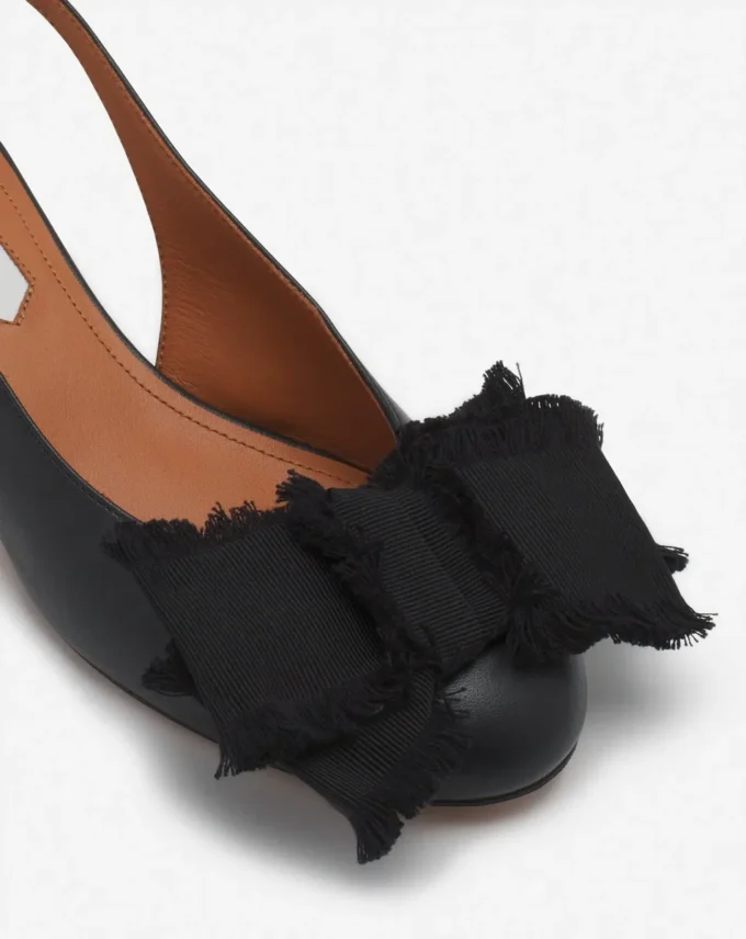 Leather Heeled Slingback Ballerina Leather Heeled Slingback Ballerina