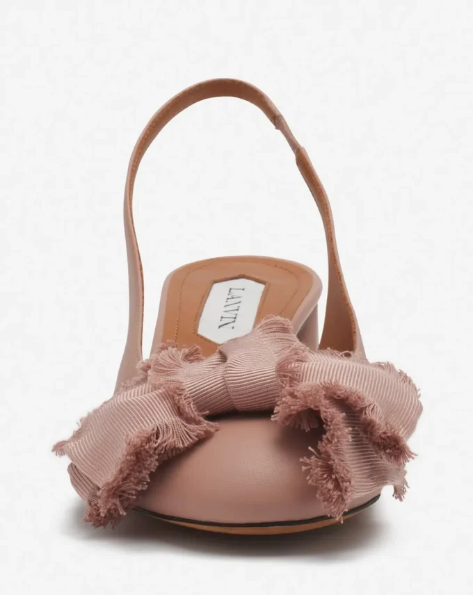 Leather Heeled Slingback Ballerina Leather Heeled Slingback Ballerina