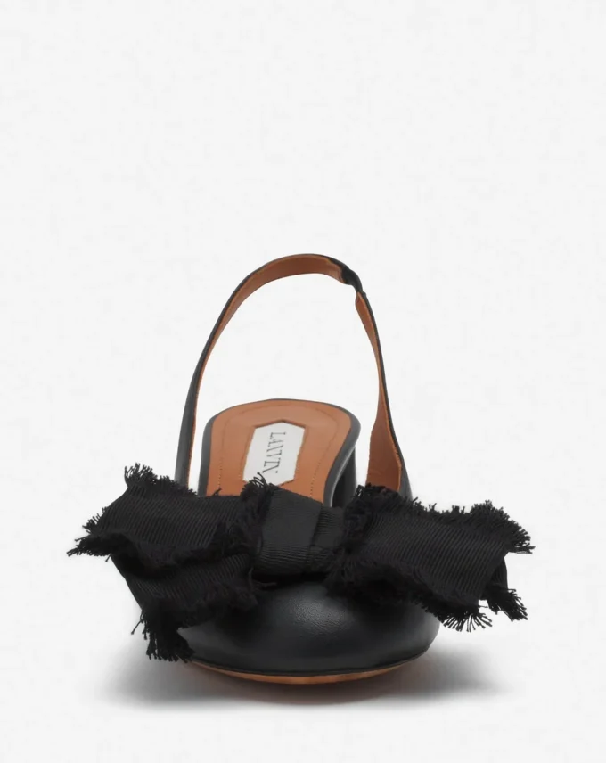 Leather Heeled Slingback Ballerina Leather Heeled Slingback Ballerina