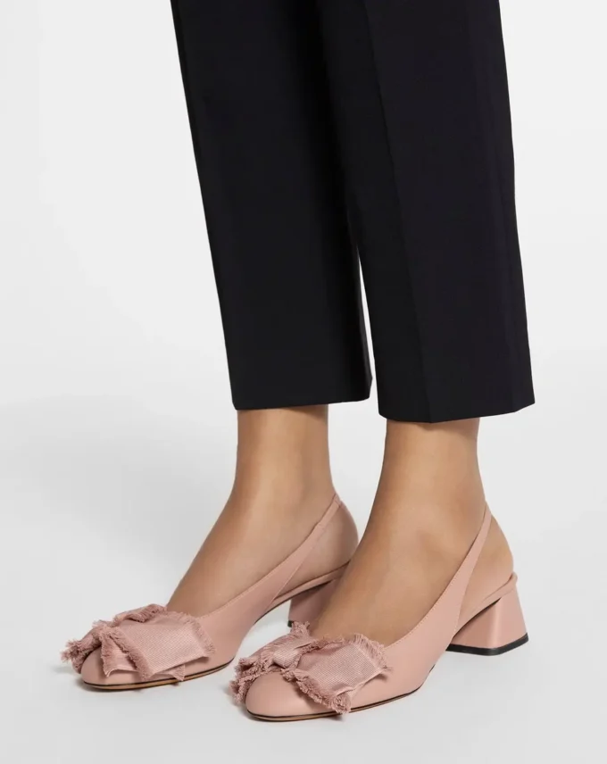 Leather Heeled Slingback Ballerina Leather Heeled Slingback Ballerina