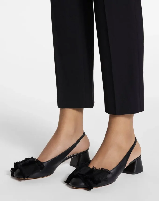 Leather Heeled Slingback Ballerina Leather Heeled Slingback Ballerina
