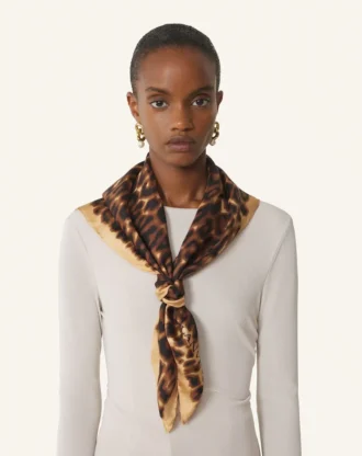 Leopard Print Silk Scarf