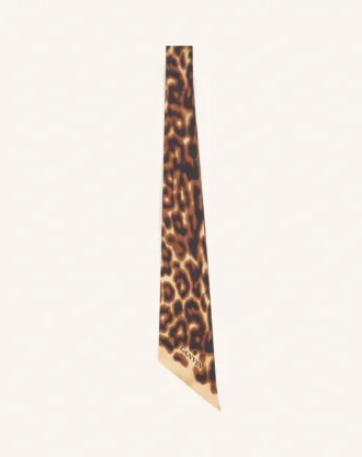 Leopard Print Silk Twilly