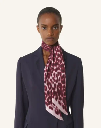 Leopard Print Silk Twilly