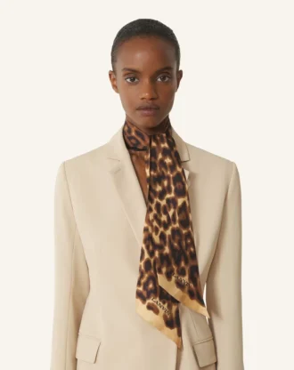 Leopard Print Silk Twilly