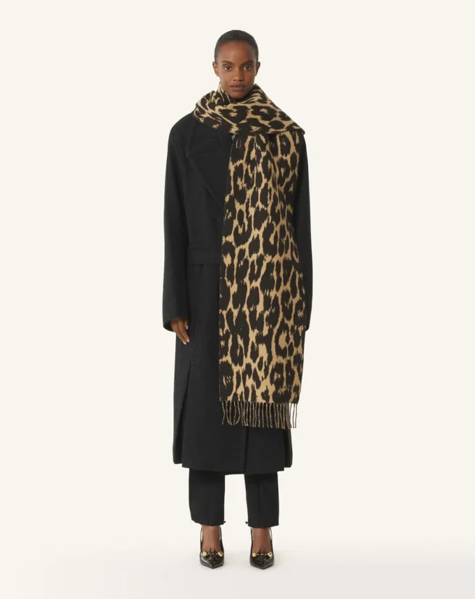 Leopard Print Wool Scarf Leopard Print Wool Scarf