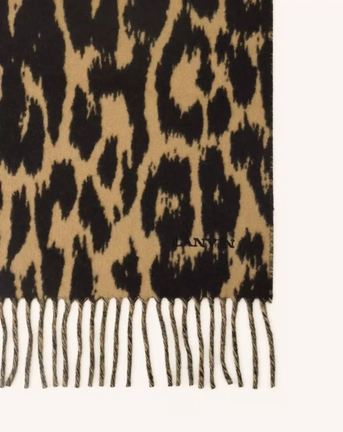 Leopard Print Wool Scarf Leopard Print Wool Scarf