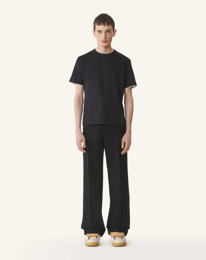 Cotton T-Shirt with Silk Detail Cotton T-Shirt with Silk Detail