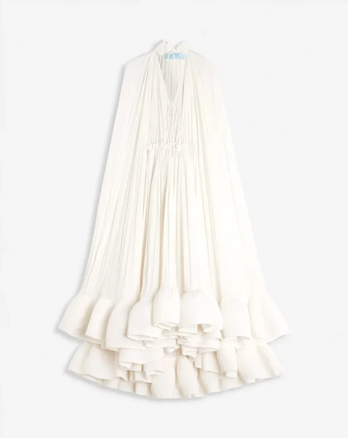 Long Charmeuse Ruffle Dress Long Charmeuse Ruffle Dress