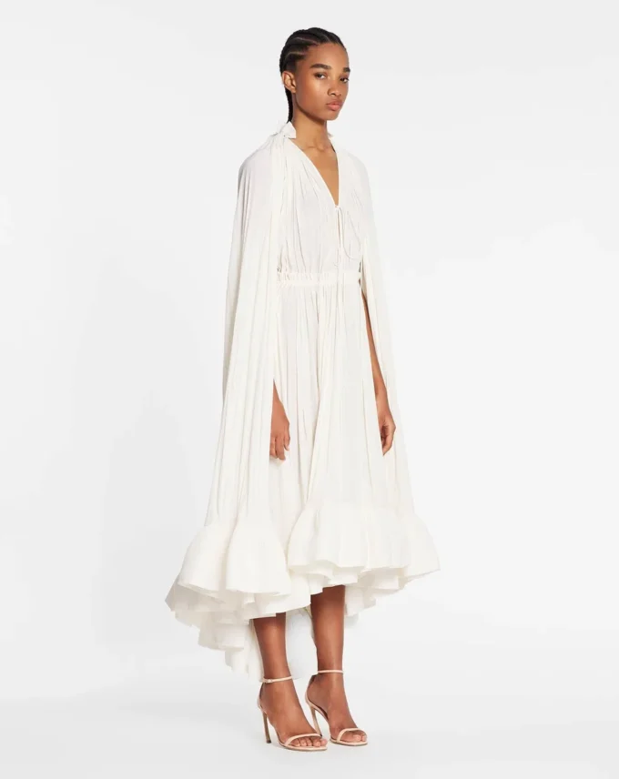Long Charmeuse Ruffle Dress Long Charmeuse Ruffle Dress