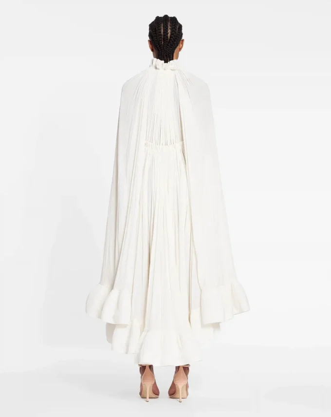 Long Charmeuse Ruffle Dress Long Charmeuse Ruffle Dress