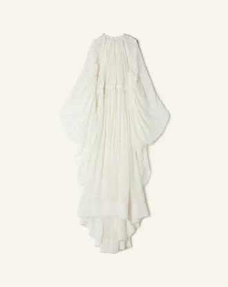 Long Dress in Plumetis Silk