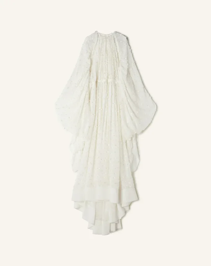 Long Dress in Plumetis Silk Long Dress in Plumetis Silk
