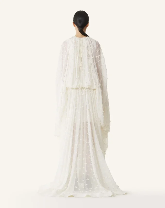 Long Dress in Plumetis Silk Long Dress in Plumetis Silk