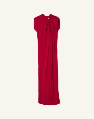 Long Knotted Dress in Satin