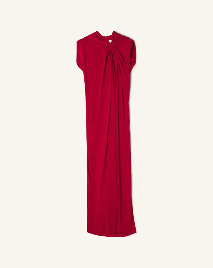 Long Knotted Dress in Satin Long Knotted Dress in Satin