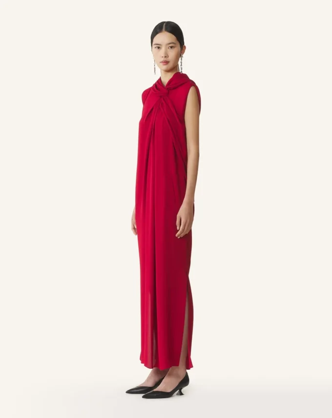 Long Knotted Dress in Satin Long Knotted Dress in Satin