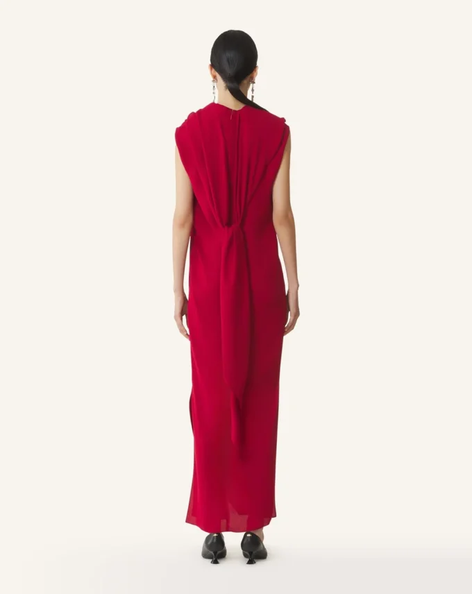 Long Knotted Dress in Satin Long Knotted Dress in Satin