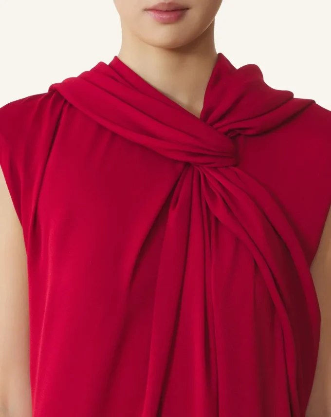 Long Knotted Dress in Satin Long Knotted Dress in Satin