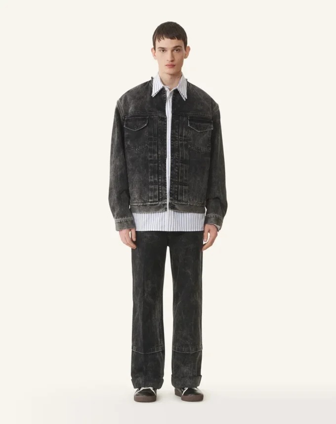 Loose Fit Washed Denim Jacket Loose Fit Washed Denim Jacket
