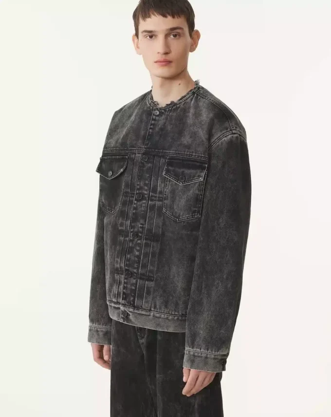Loose Fit Washed Denim Jacket Loose Fit Washed Denim Jacket