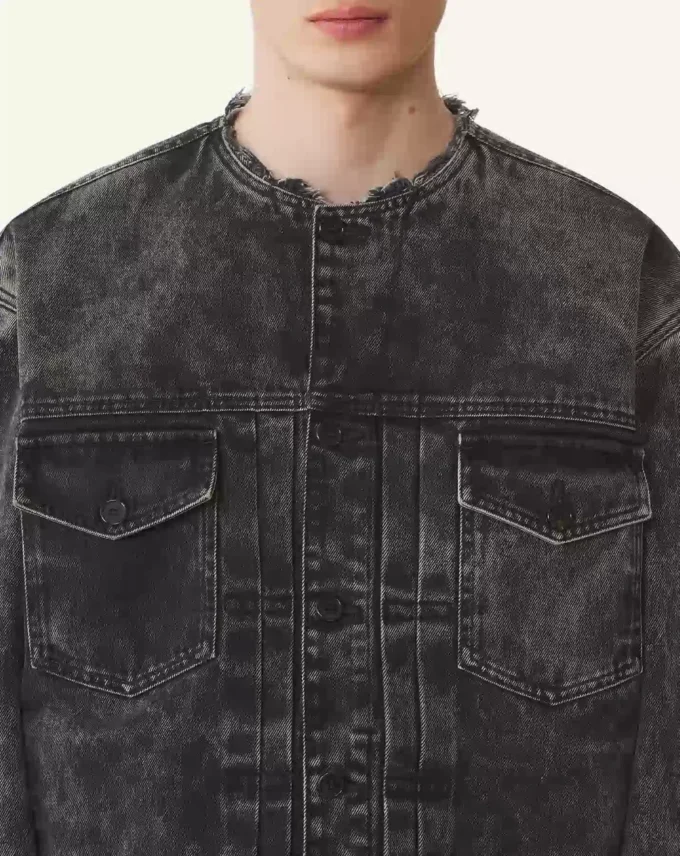 Loose Fit Washed Denim Jacket Loose Fit Washed Denim Jacket