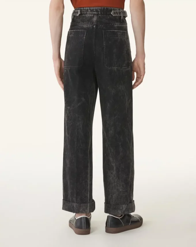 Loose Fit Washed Denim Pants Loose Fit Washed Denim Pants
