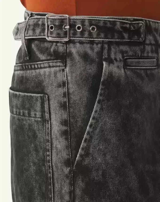 Loose Fit Washed Denim Pants Loose Fit Washed Denim Pants