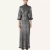 Midi Dress in Metallic Viscose Midi Dress in Metallic Viscose