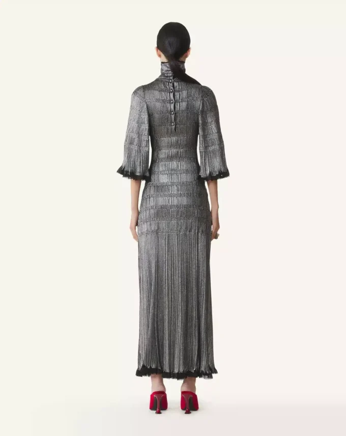 Midi Dress in Metallic Viscose